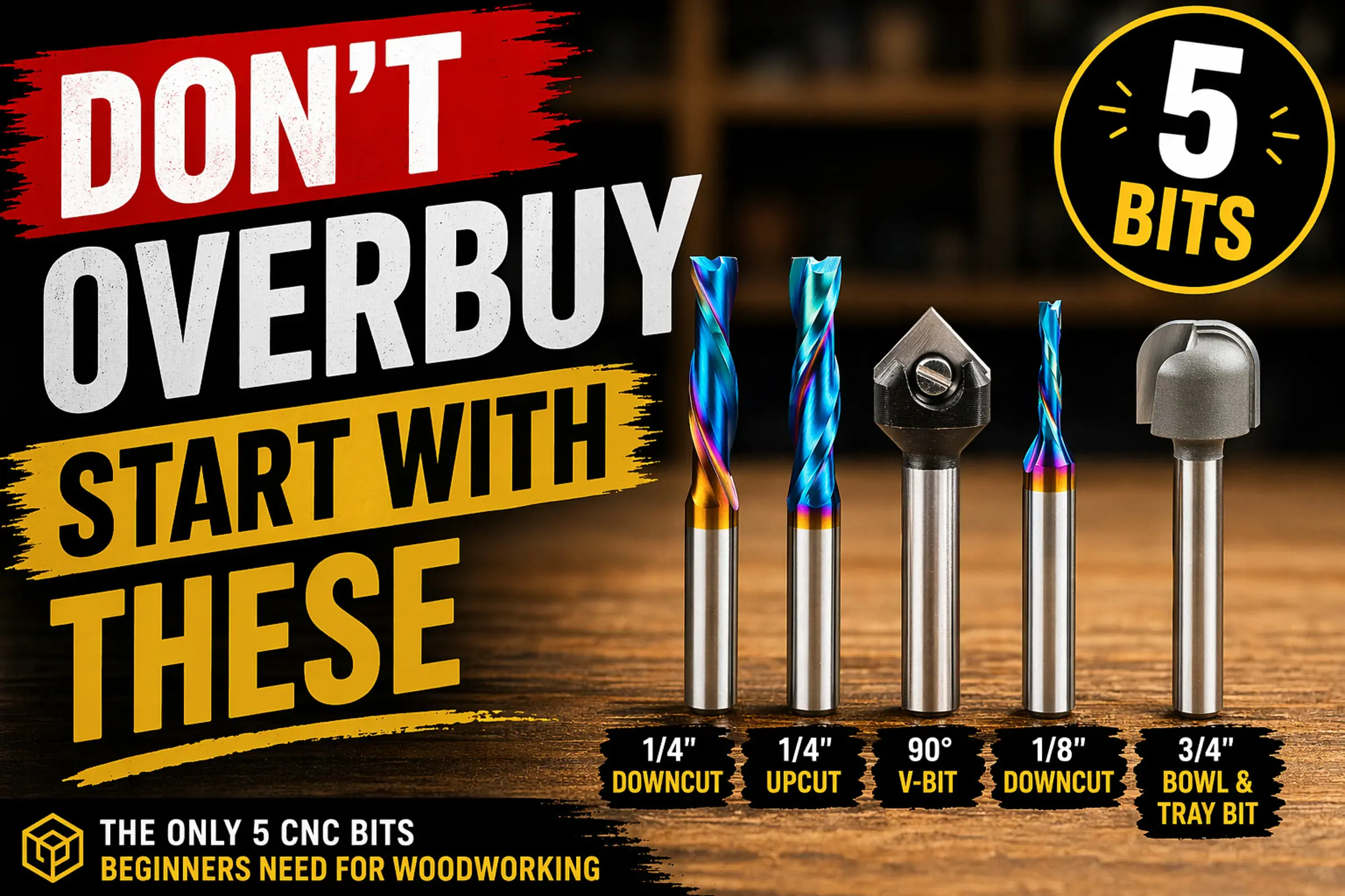 The First 5 CNC Bits Every Beginner Should Buy (Woodworking) | ToolsToday