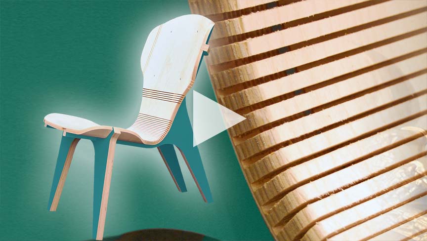 Kerf Chair, Designed by Boris Goldberg, Using Amana Tool CNC Compression Spiral Bits