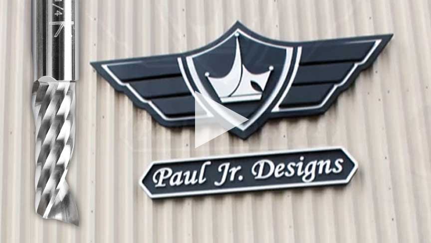 Melissa Jones from Nice Carvings Creates Sign with Amana Tool CNC Router Bits for Paul Jr. Designs