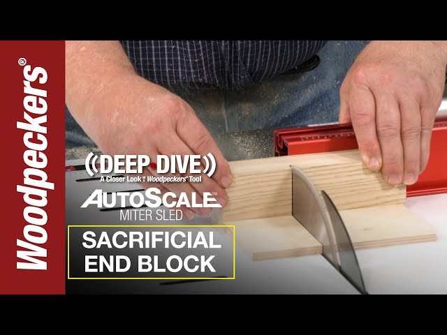 Build A Sacrificial End Block For Your AutoScale Miter Sled | Deep Dive | Woodpeckers Tools