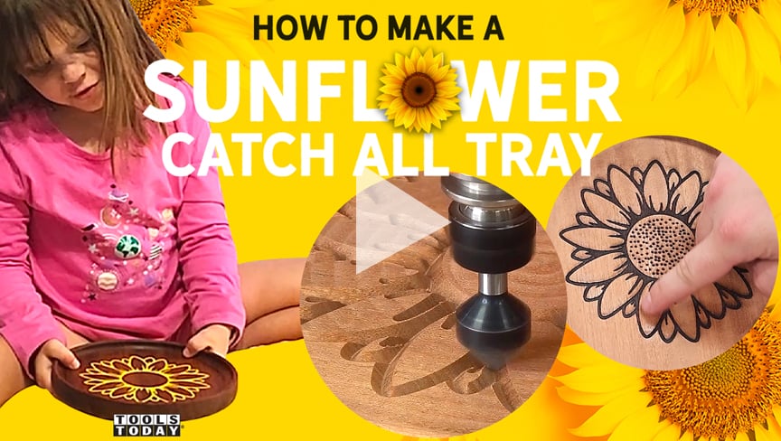 Sunflower Catch All Tray CNC Plans, Made 3 Ways, Downloadable and Customizable